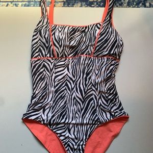 BECCA Coral Leopard One Piece Swimsuit